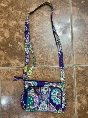 Vera Bradley Purple Paisley & Floral Crossbody Bag